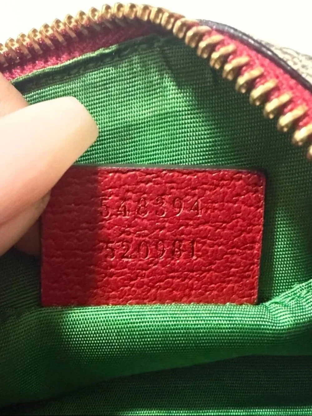 Gucci Beige GG Canvas Cosmetic Pouch with Red Trim and Gold Hardware
